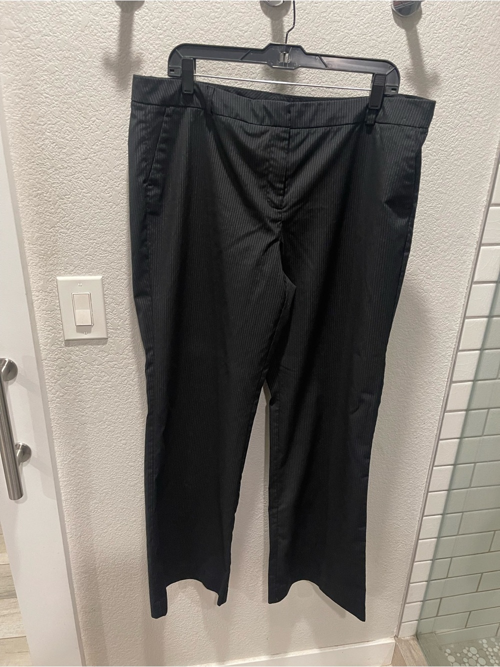 New York & Company Black Pinstripe Men's Dress Trousers